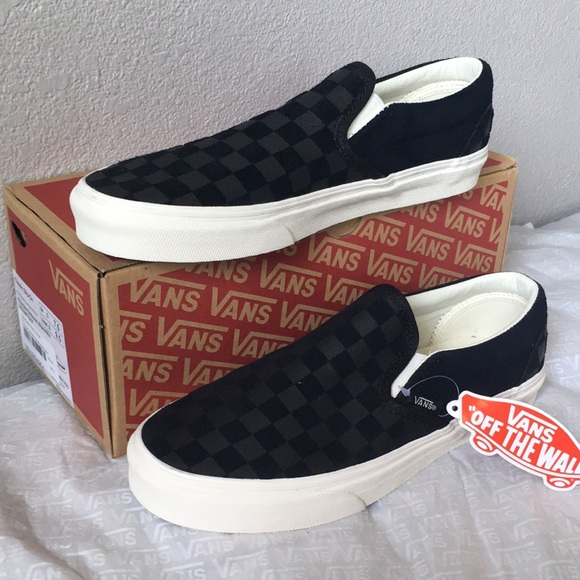 vans checkerboard embossed slip on